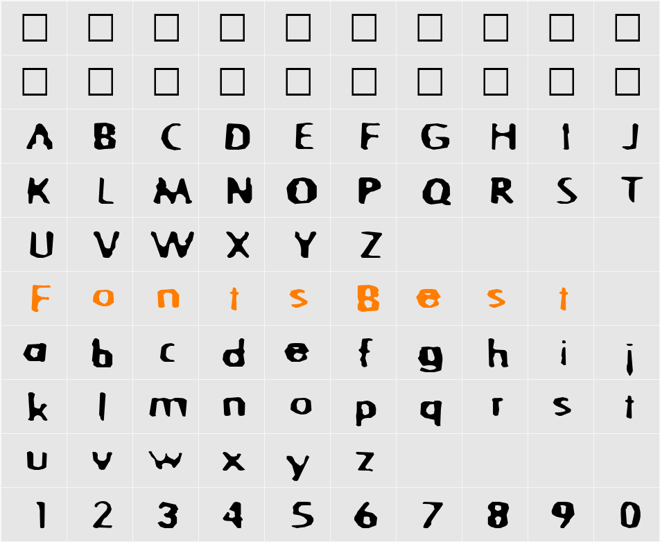 Blurrd Character Map