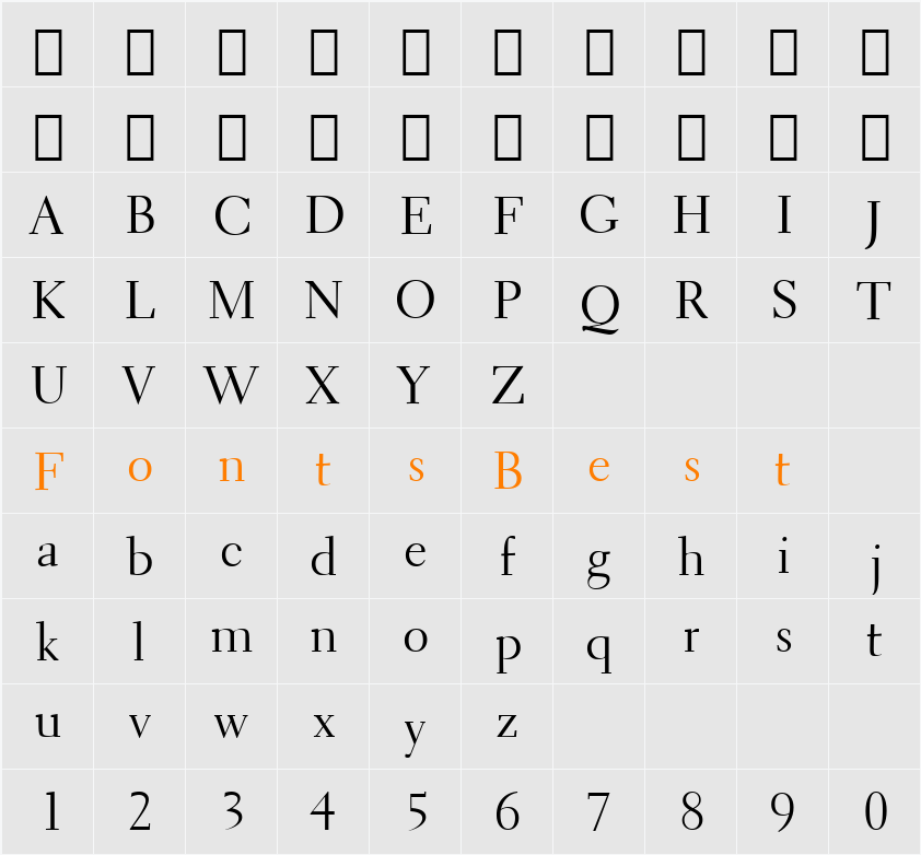 Transit521 BT Character Map