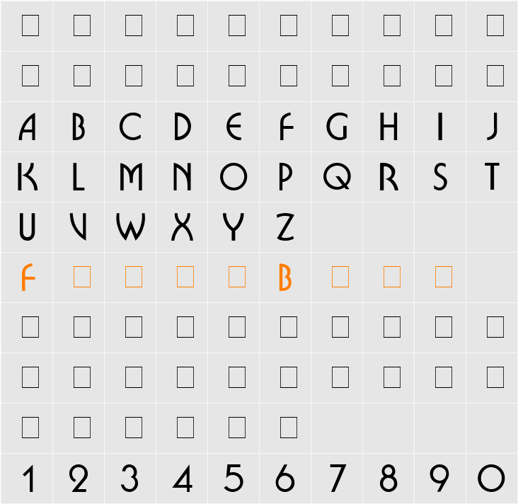 Brioche Display Caps SSi Character Map