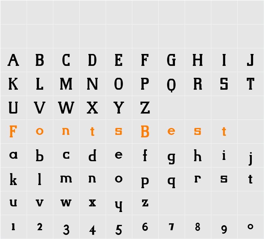 SlabFourRounded Character Map
