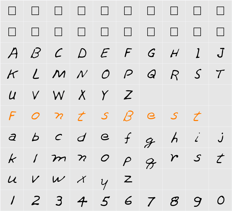 Thrashr Character Map