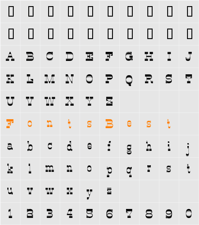 OK Corral Lined Character Map