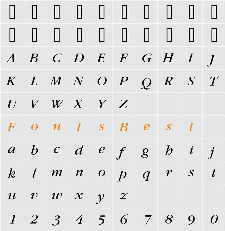 VANIEL 3 Character Map