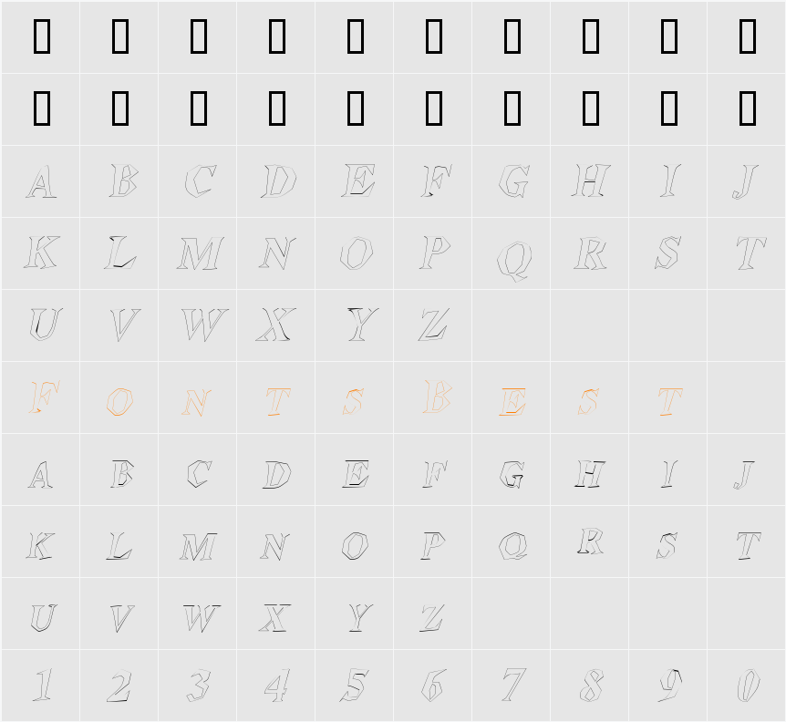 StegosaurusOutline Character Map