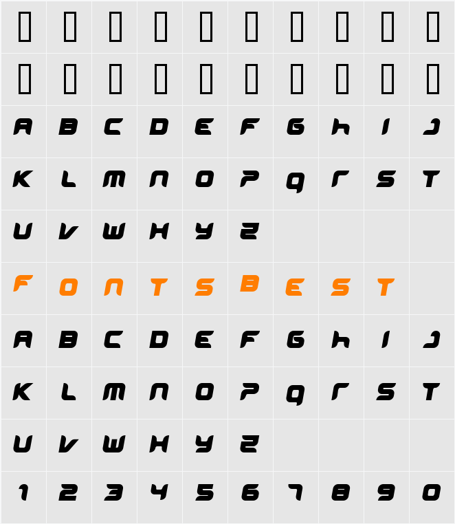 miniskup Character Map