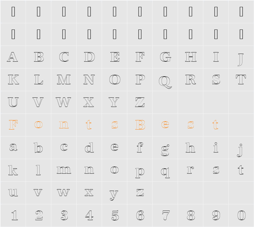 URWAntiquaTBolOu1 Character Map
