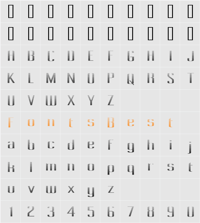 Pecot Lined Character Map
