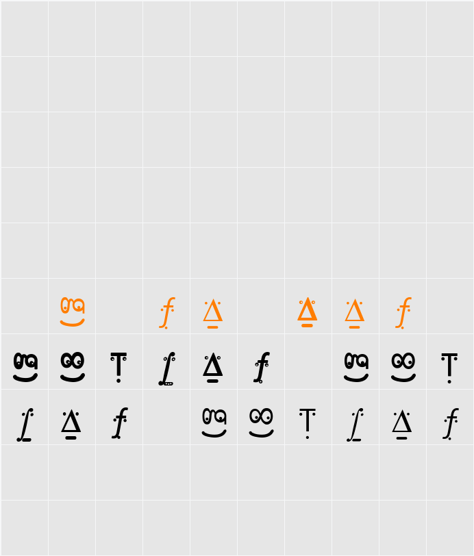 FranKleinFaces Character Map