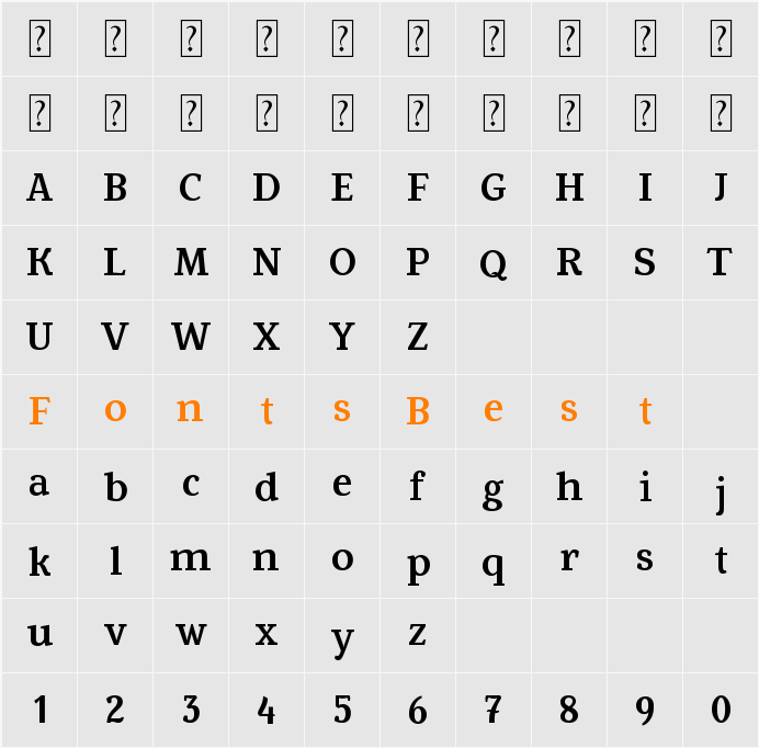 Fowviel Character Map