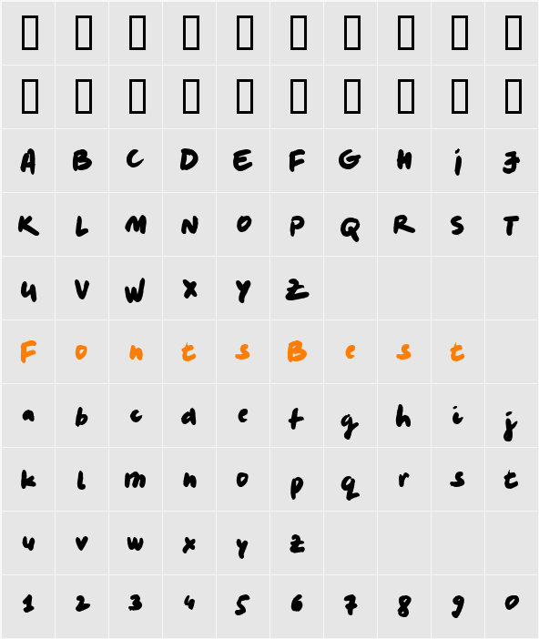LeviMarker Character Map