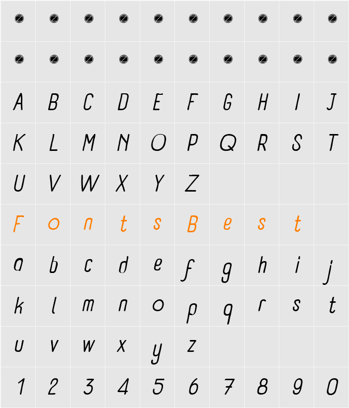 Panforte Pro Character Map