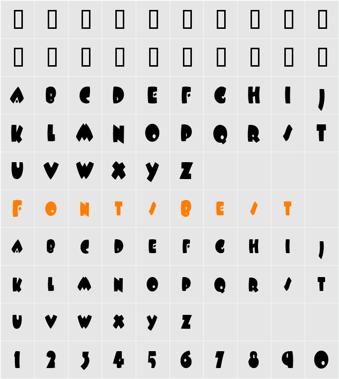 Wampum-Condensed Character Map