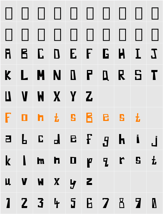 Martilo Character Map