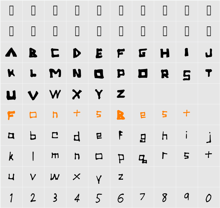Tronica Character Map