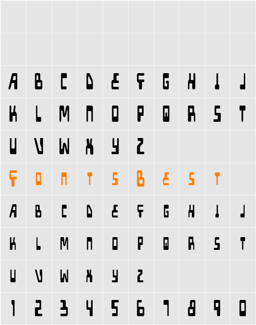XPED Condensed Character Map