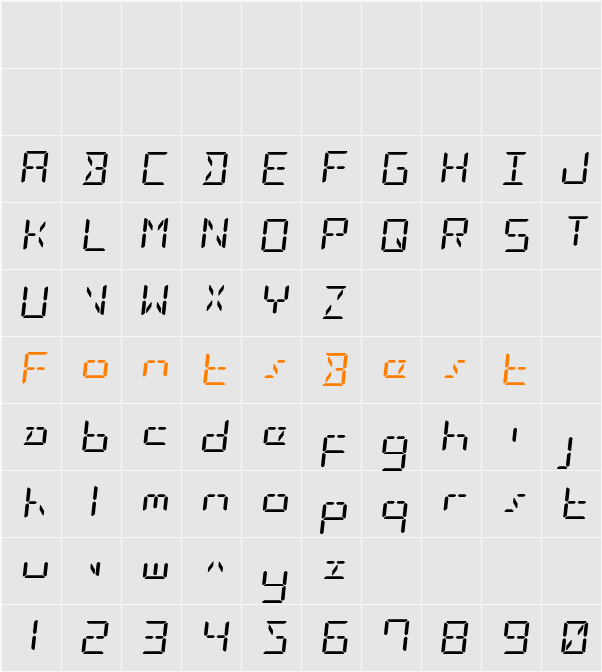 LED Sled Expanded Character Map