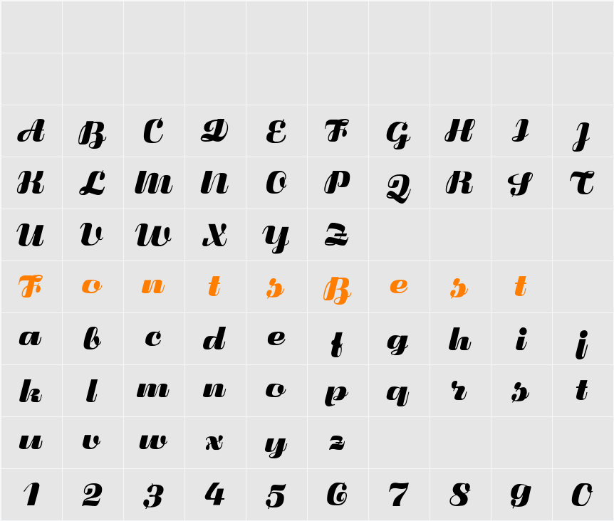 FluidumBold Character Map