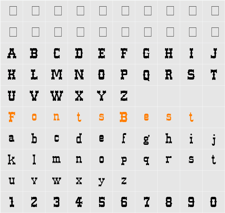 Western Character Map