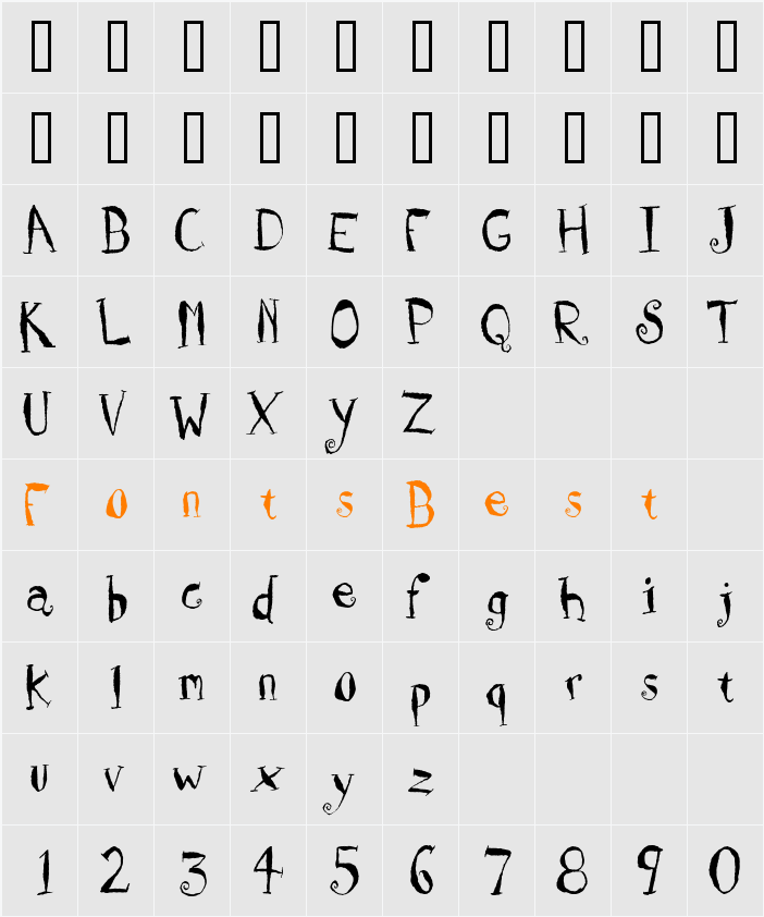 HolyCow Character Map