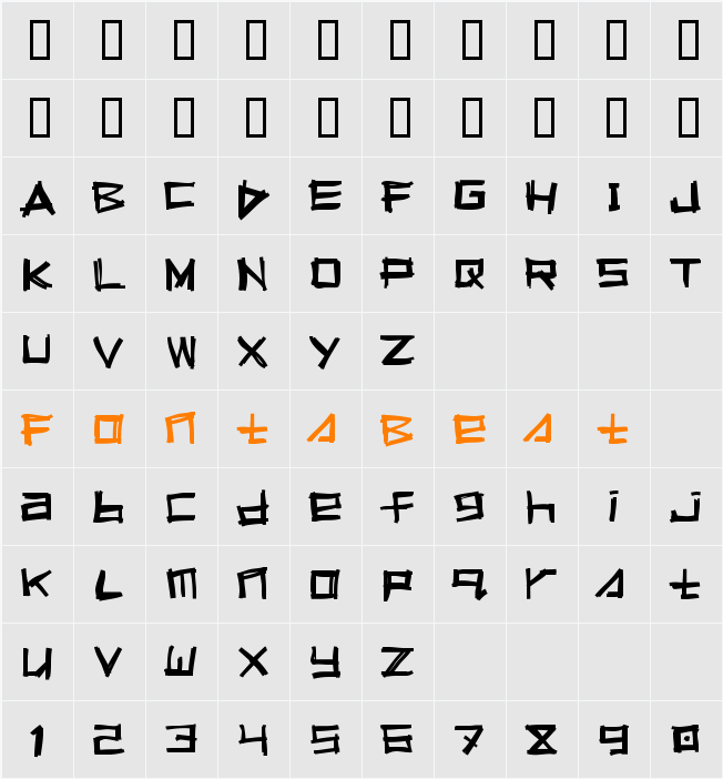 Squeeg Character Map