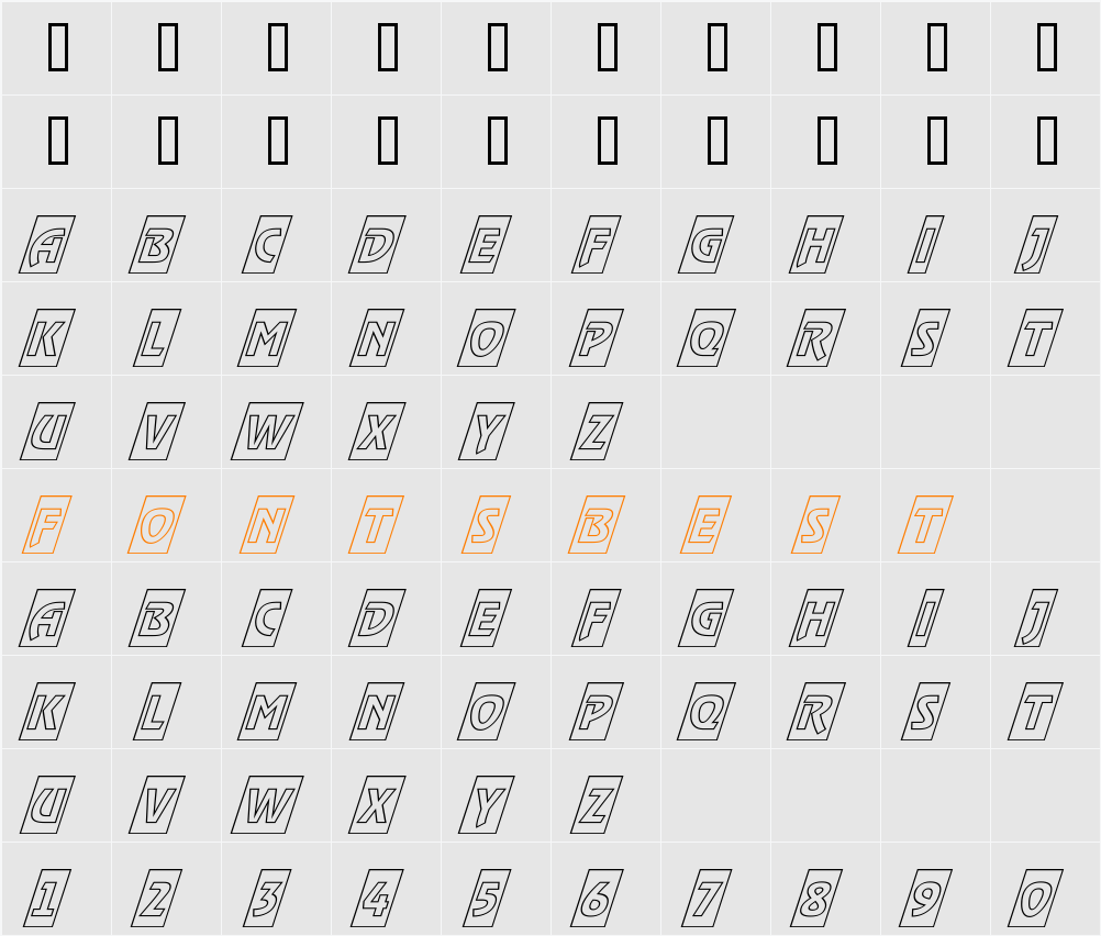 a_RewinderTitulCmOtlObl Character Map