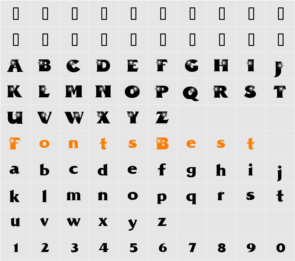 PZ.Sun Character Map