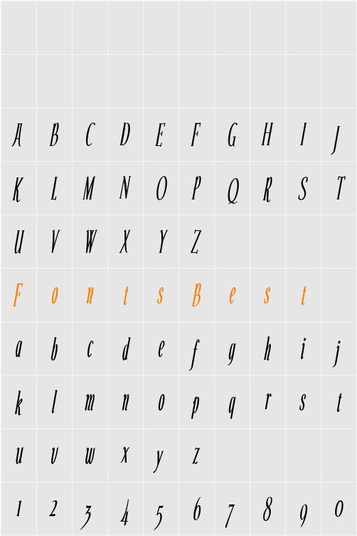 Echelon Condensed Character Map