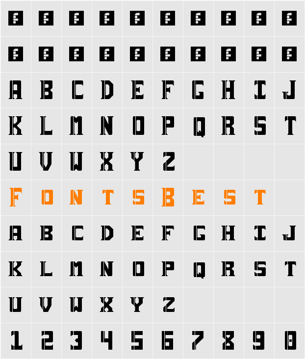 sai19 serif Character Map