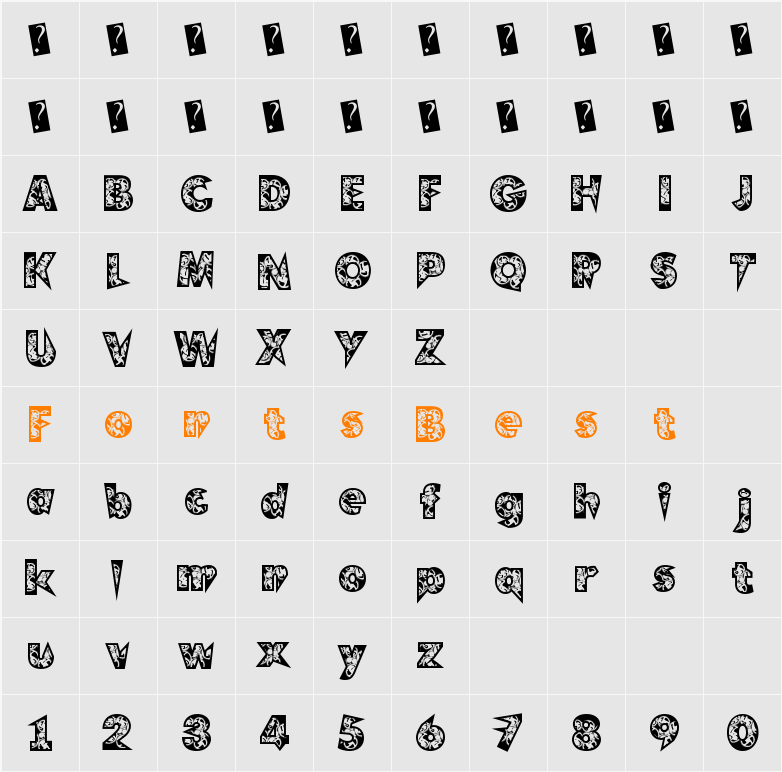 ClockWork Character Map