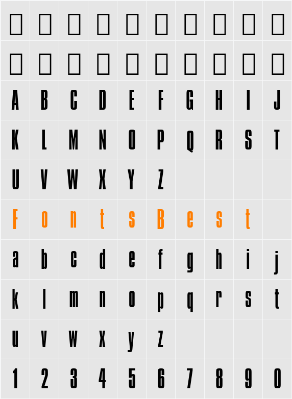 Compacta Lt BT Character Map