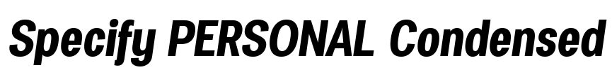 Specify PERSONAL Condensed Font Image