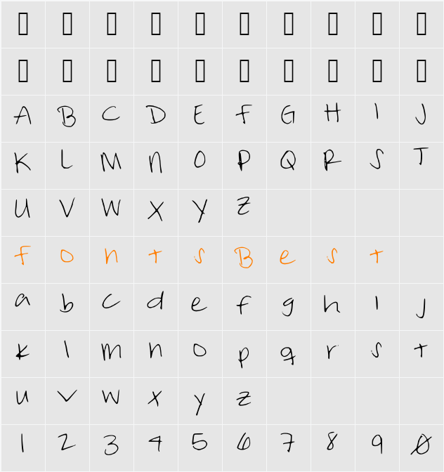 TakeMeTuesday Character Map