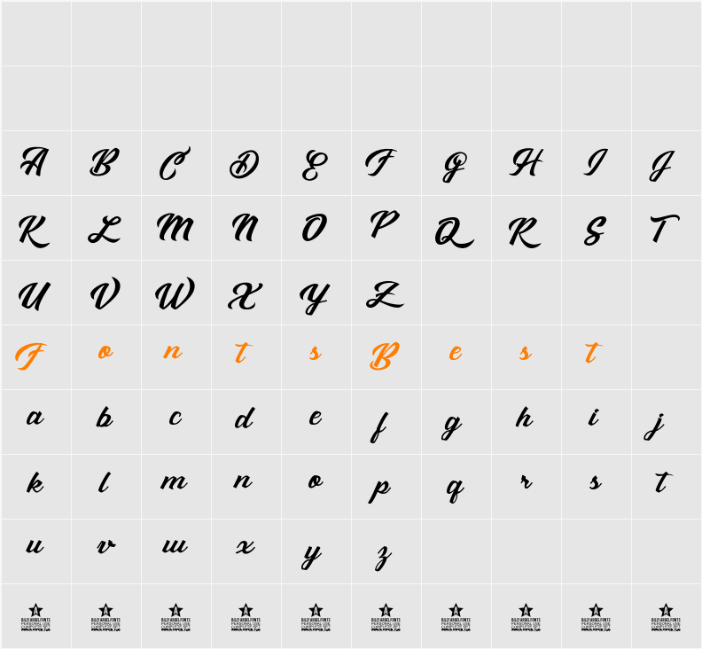 Sebastiana personal use Character Map