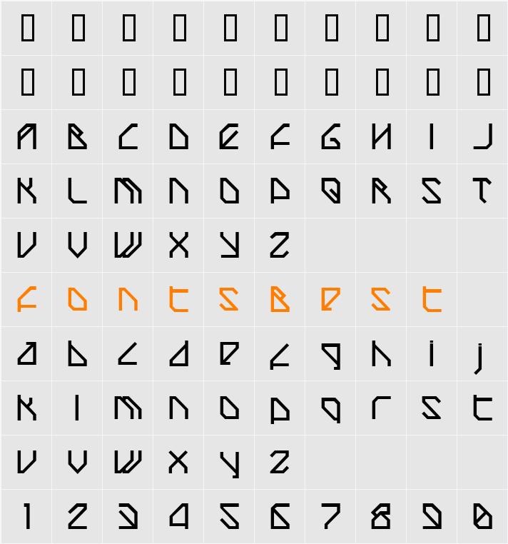 TechstepBold Character Map