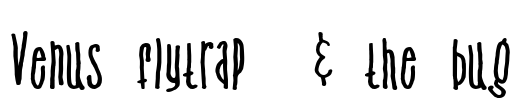 Venus flytrap  & the bug Font Image