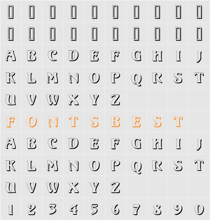 Volute Shadow Character Map