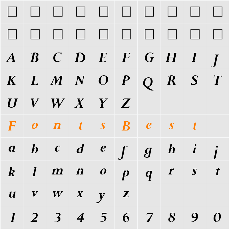 Purloin Character Map
