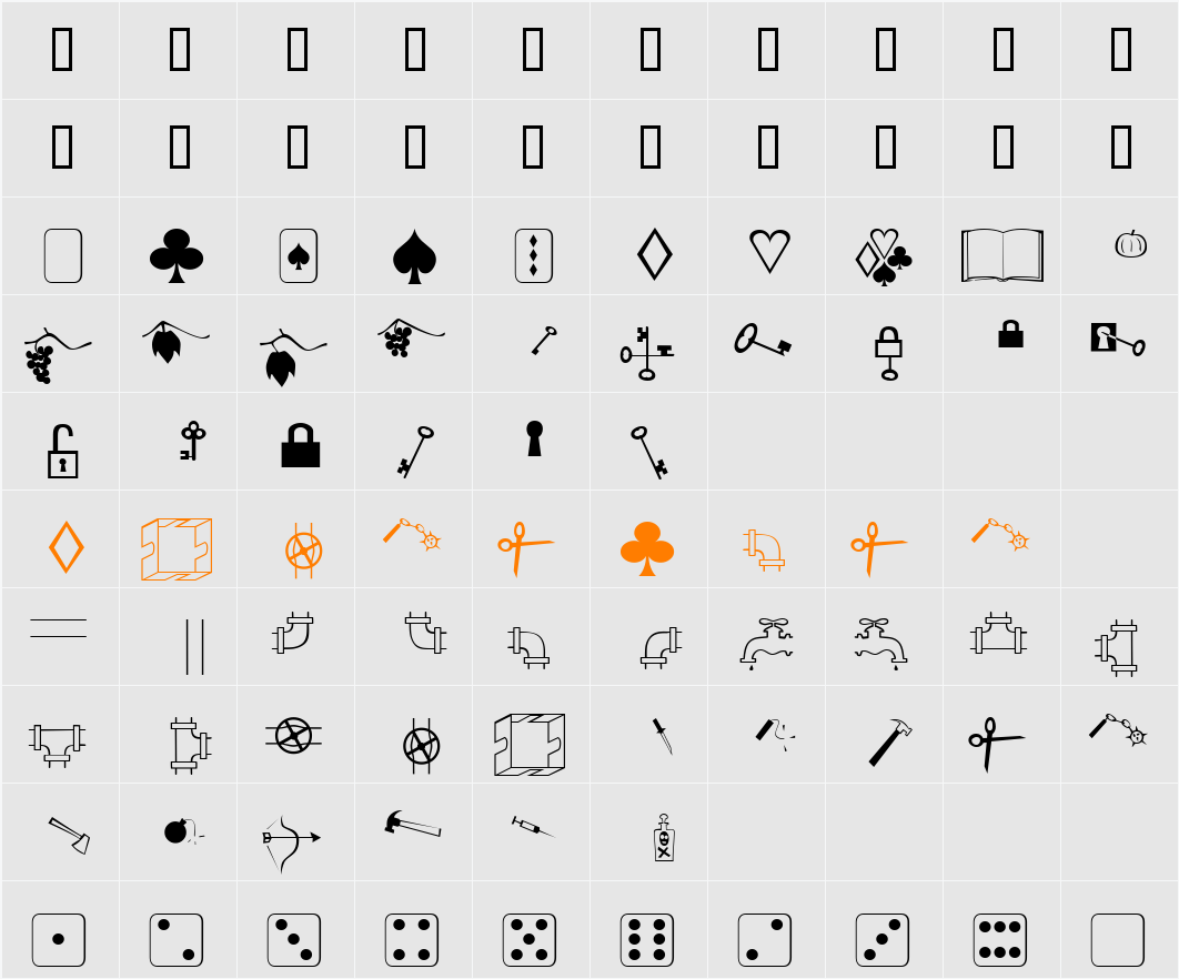 XMMDrawings Character Map