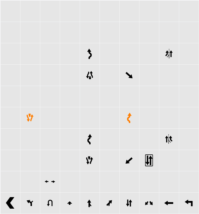 Roadgeek 2005 Arrows 2 Character Map