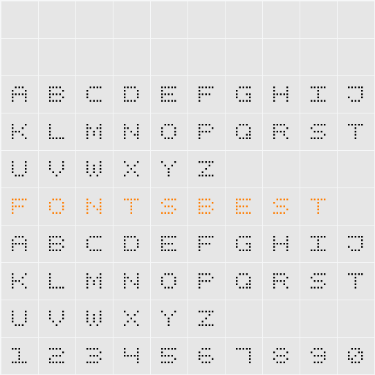 Square Dot Digital-7 Character Map