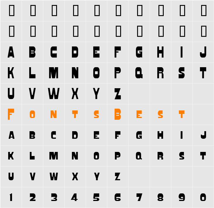 Blacktop Small Caps Character Map