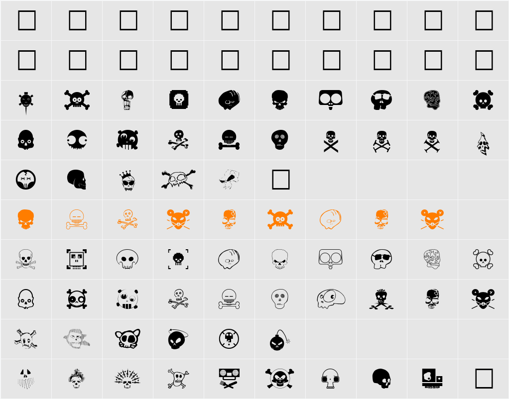 DesignersSkulls Character Map