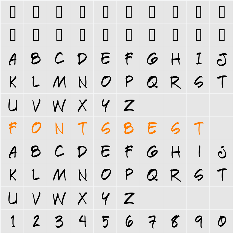 Paete Round Character Map