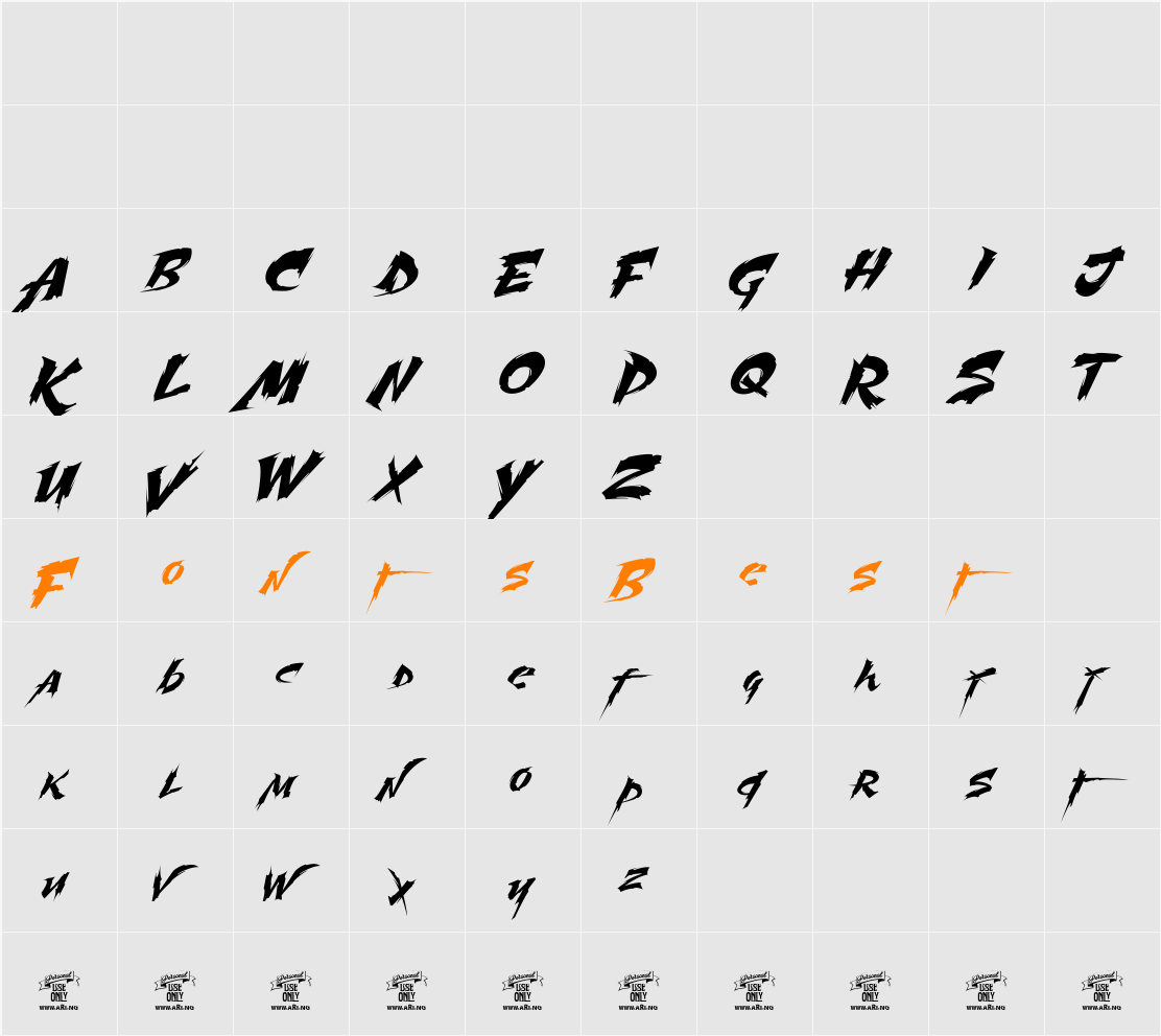 Martyric Personal Use Only Character Map