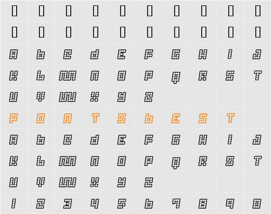 Trick B12 Character Map