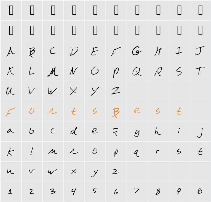DazeBuna Character Map