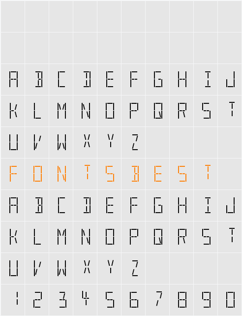 LED S&S Character Map