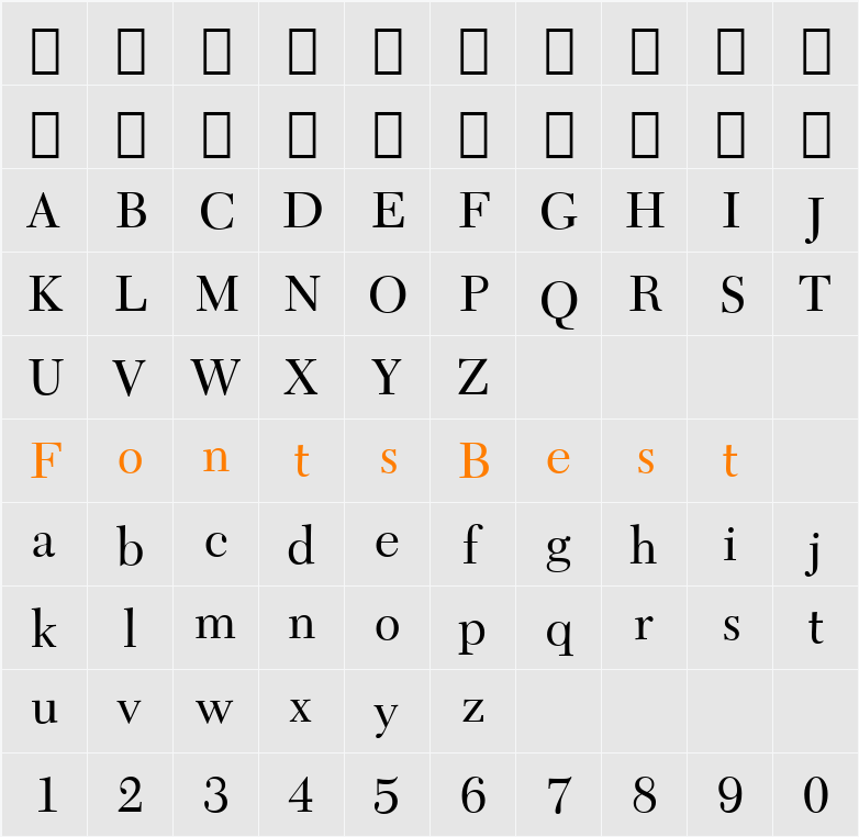 Transit511 BT Character Map