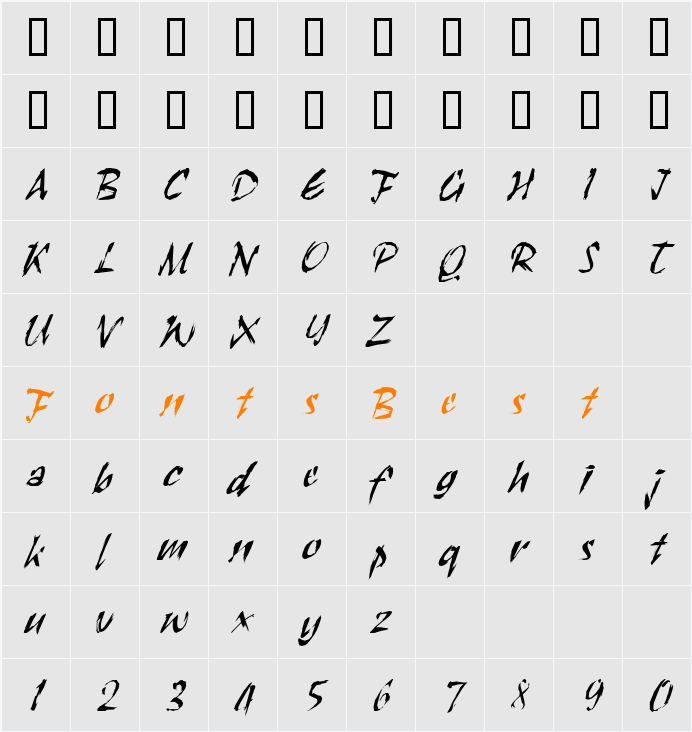 Scratch-Condensed Character Map