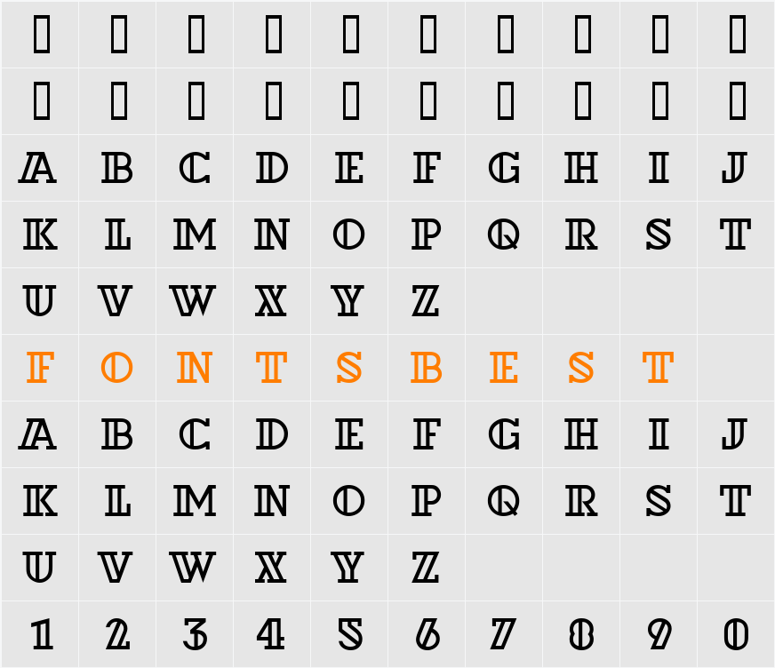 a_DexterOtl Character Map